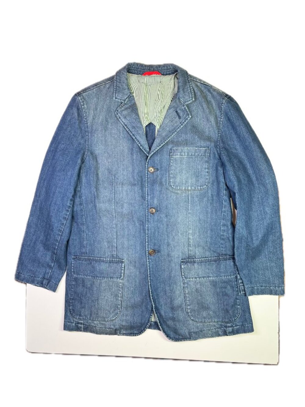 Dillard's Cremieux Size L? Blue Denim Blazer Jacket